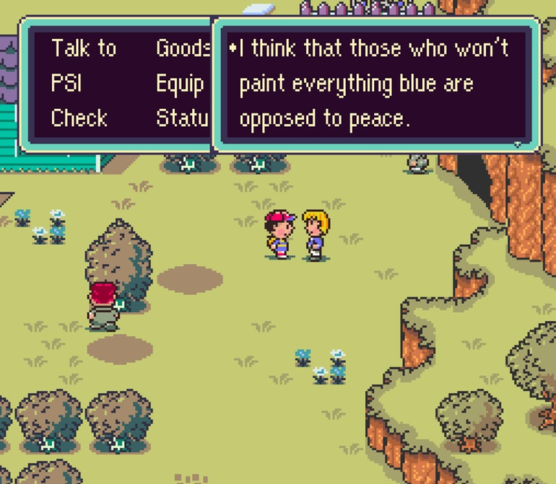 Illustration for article titled Earthbound Let Players Fight An Evil Cult Obsessed With Making The World Blue